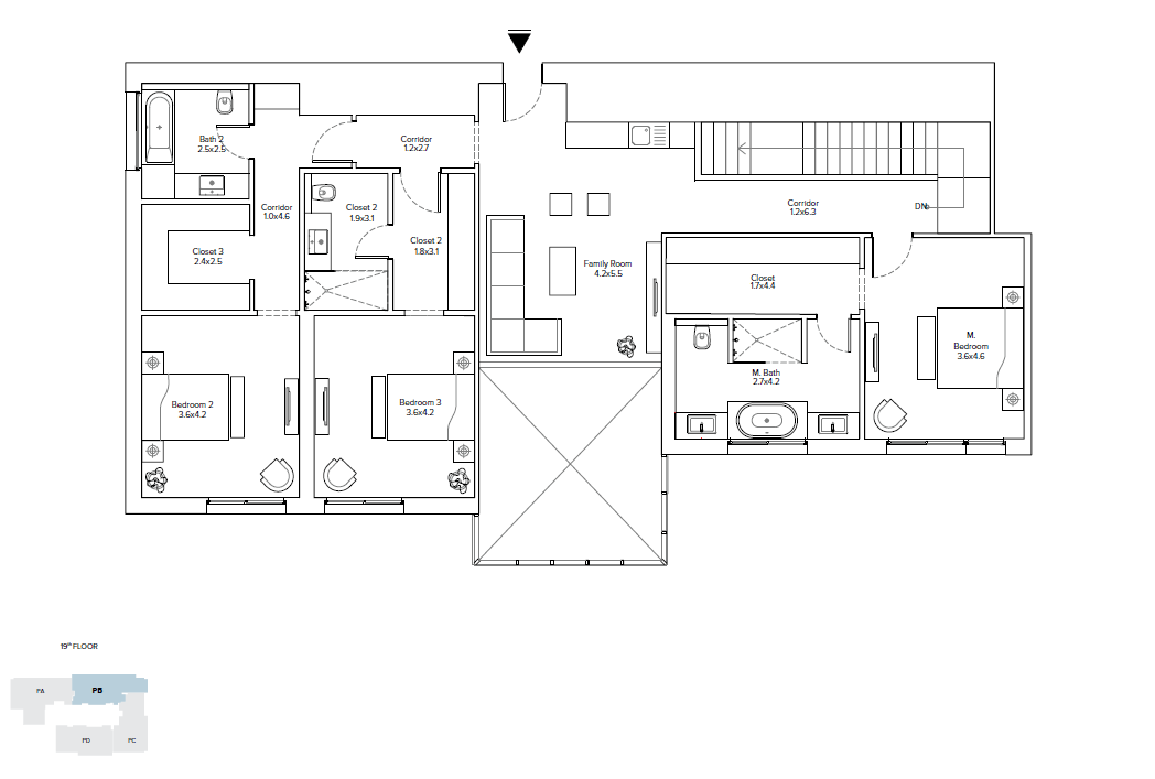 Floor plan for penthouse at AEON Towers