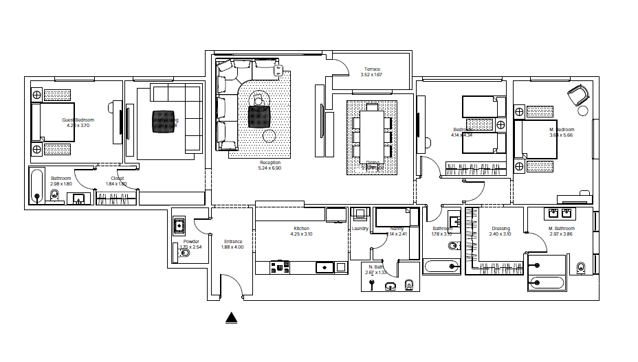 Floor plan for apartment at AEON Towers