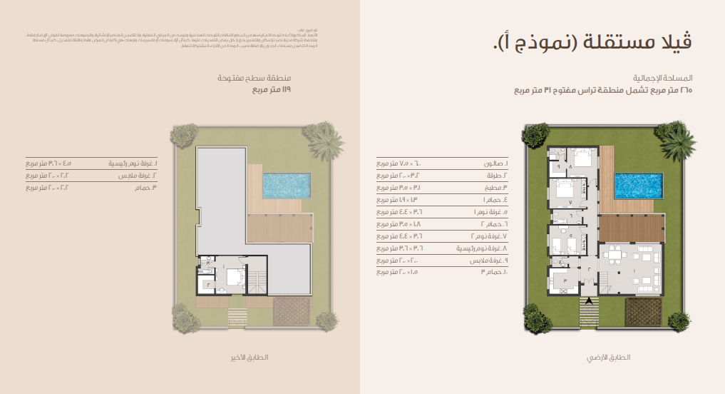 Floor plan for villa at Taj City