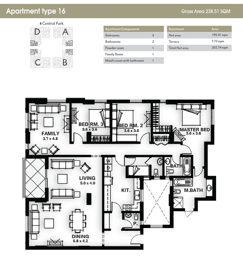 Floor plan for apartment at Mivida