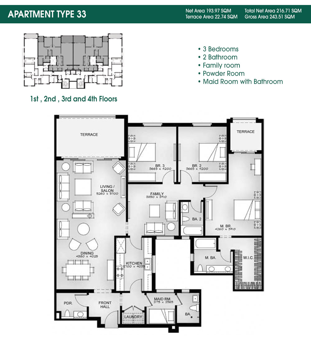 Floor plan for apartment at Mivida