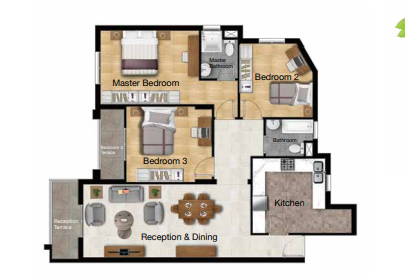 Floor plan for apartment at Ashgar City