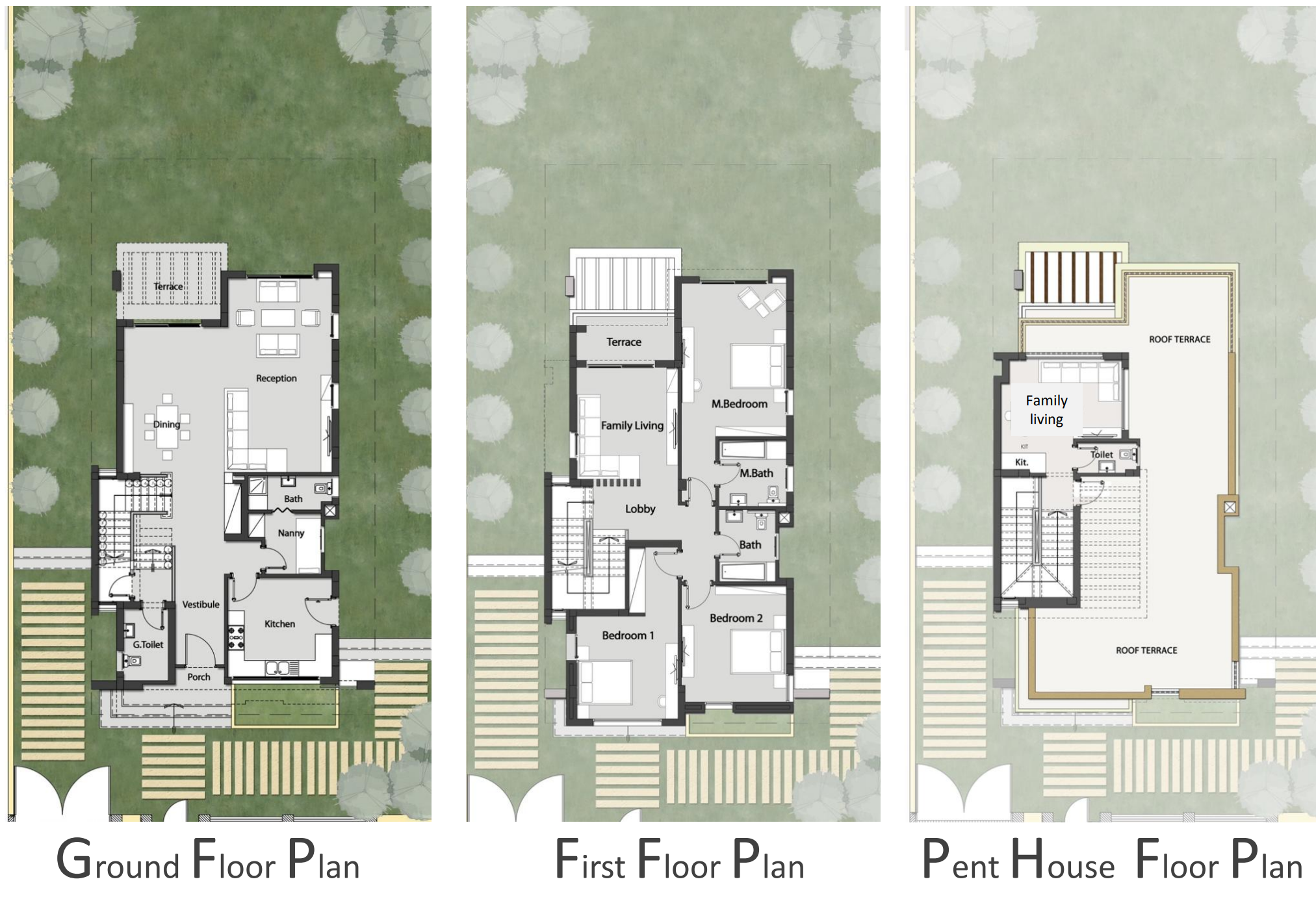 Floor plan for villa at Palm Hills Katameya Extension (PK2)