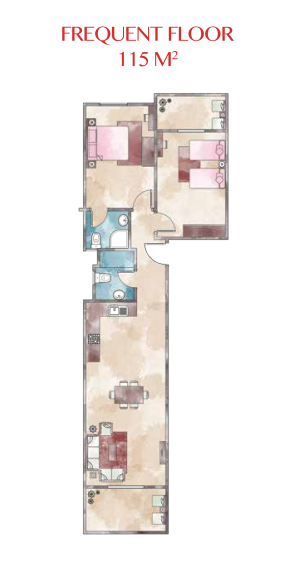 Floor plan for apartment at Lasirena Palm Beach
