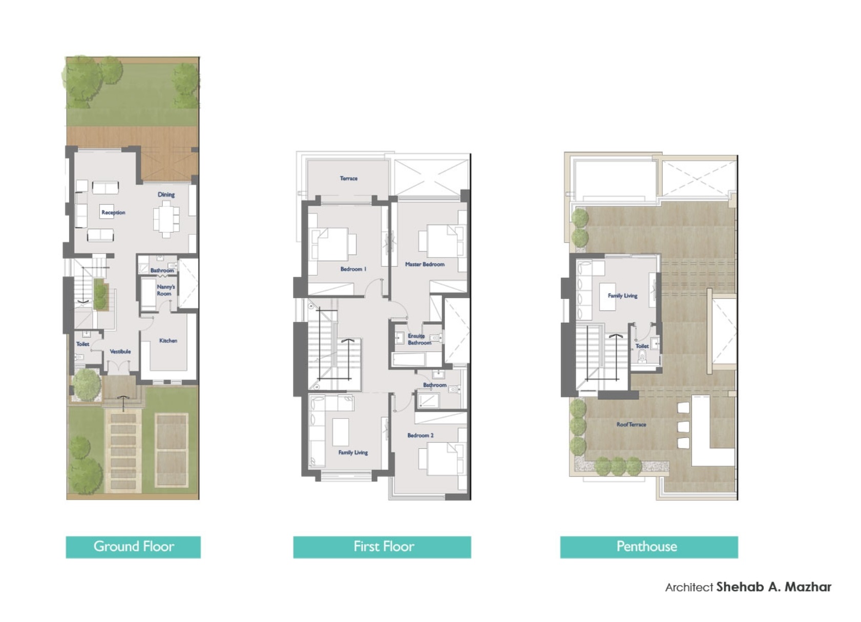 Floor plan for townhouse at Palm Hills Golf Extension
