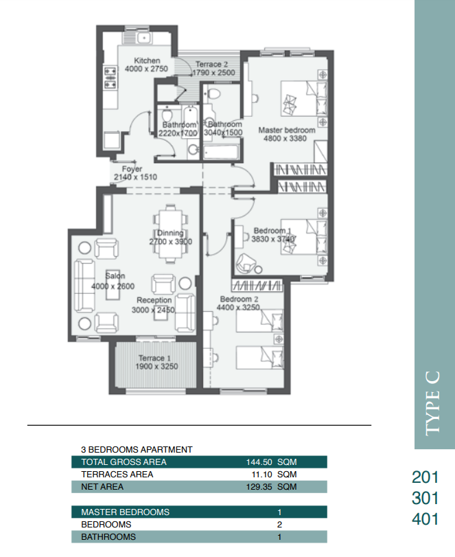 Floor plan for apartment at Ashgar City