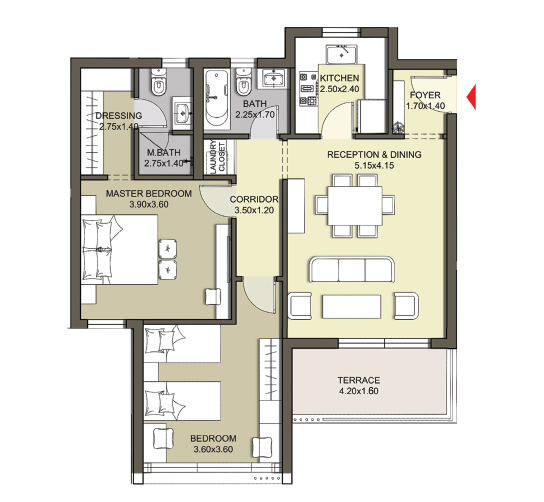 Floor plan for apartment at Entrada