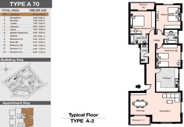 Floor plan for apartment at Diar II