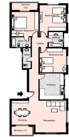 Floor plan for apartment at Diar II