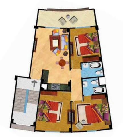Floor plan for chalet at Majesty Bay El Galala Lasirena