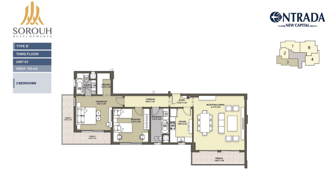 Floor plan for apartment at Entrada
