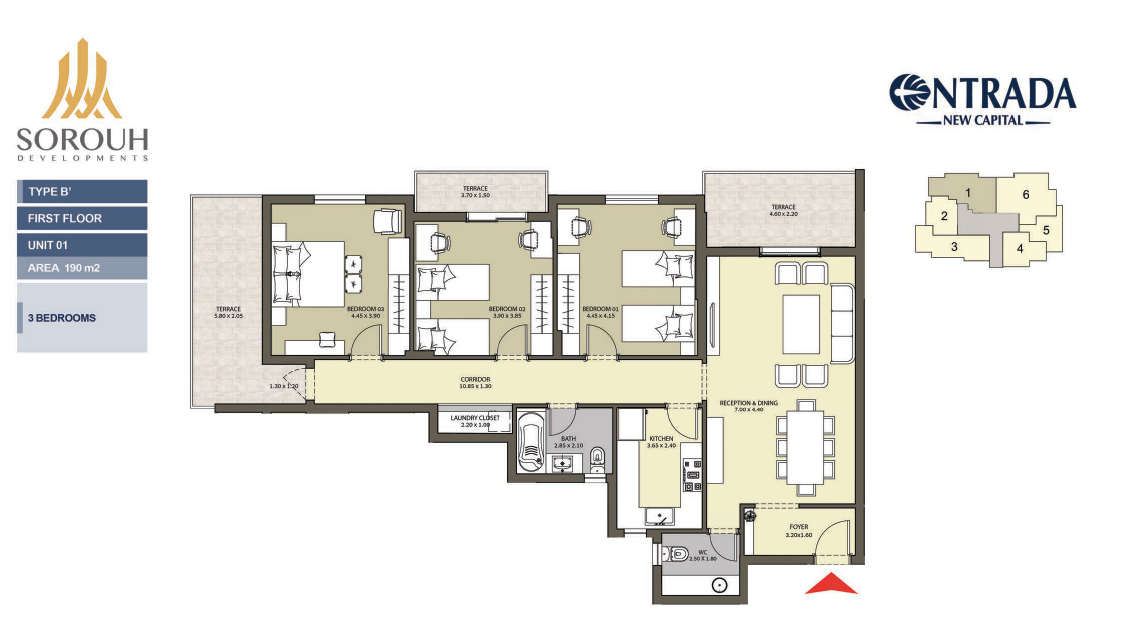 Floor plan for apartment at Entrada