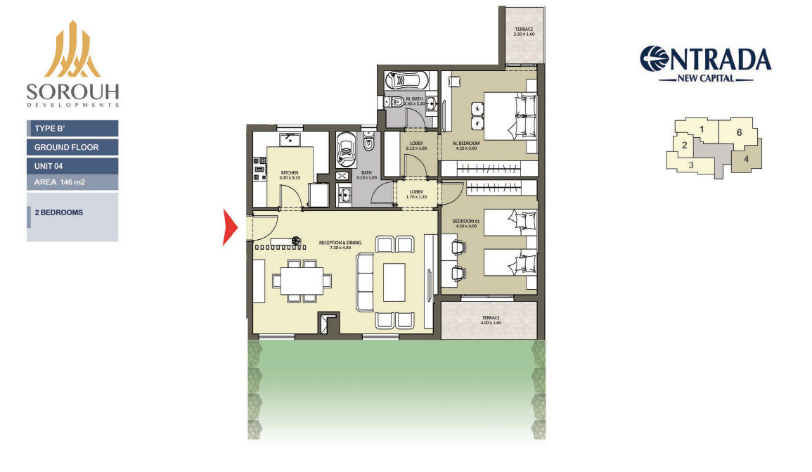 Floor plan for apartment at Entrada