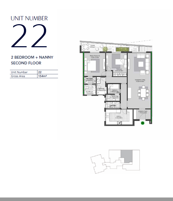 Floor plan for apartment at Entrada