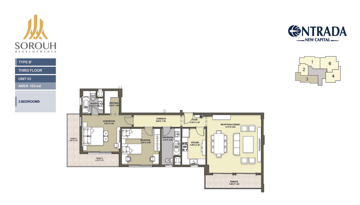 Floor plan for apartment at Entrada