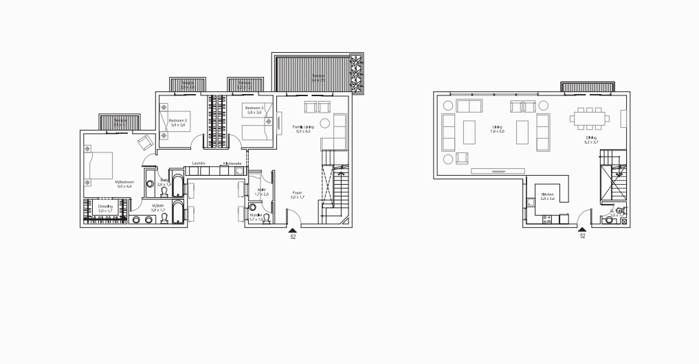 Floor plan for duplex at DISTRICT 5