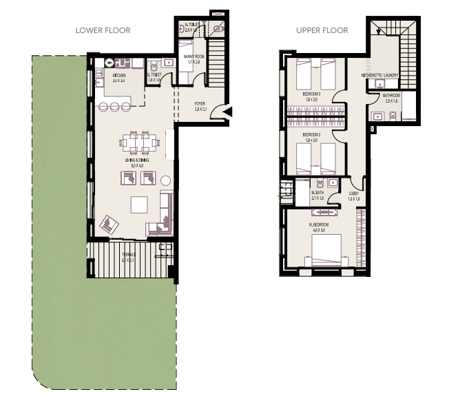 Floor plan for duplex at DISTRICT 5