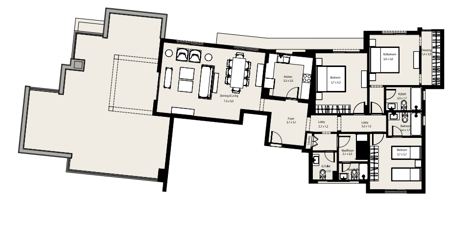 Floor plan for apartment at DISTRICT 5