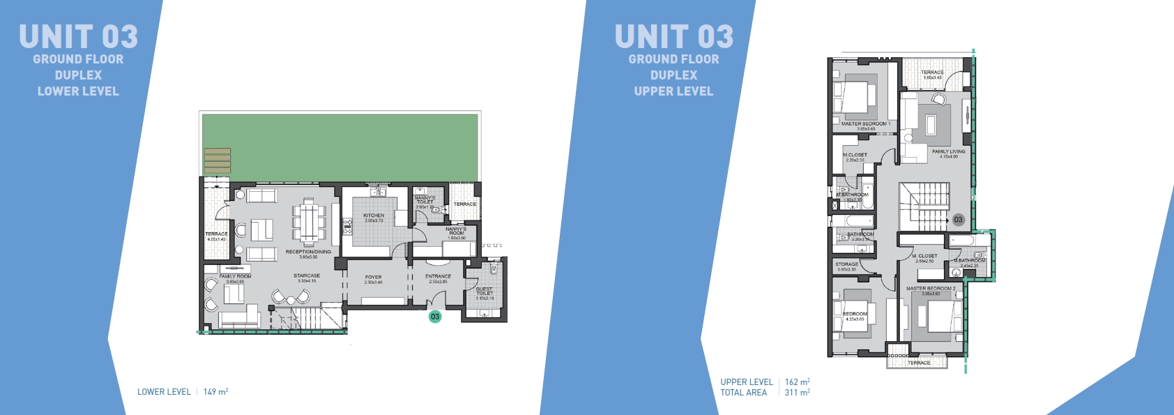 Floor plan for duplex at Villette