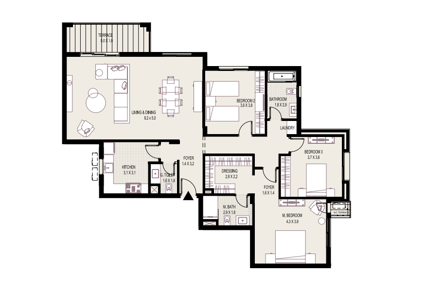 Floor plan for apartment at DISTRICT 5