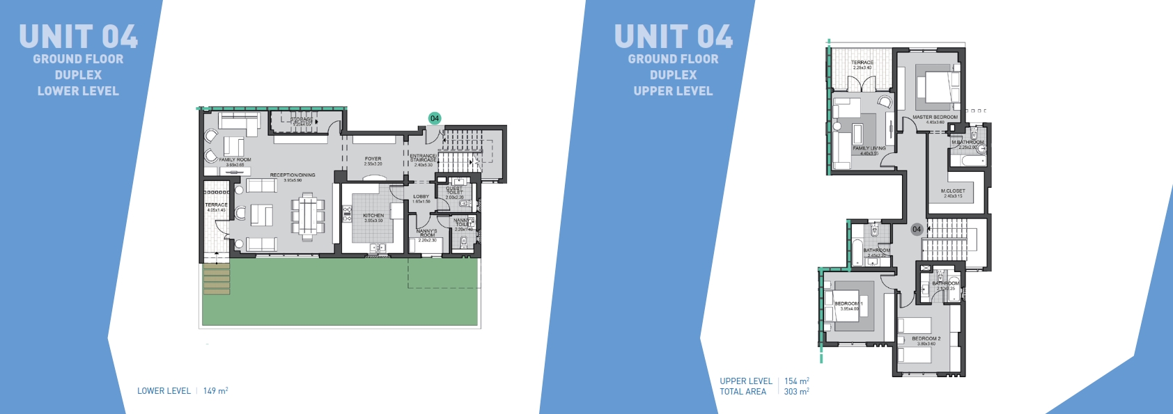Floor plan for duplex at Villette