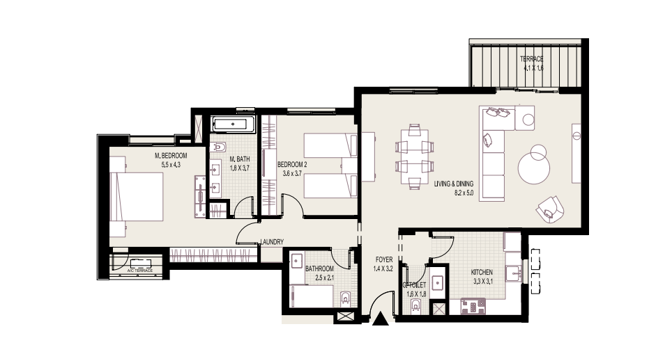 Floor plan for apartment at DISTRICT 5
