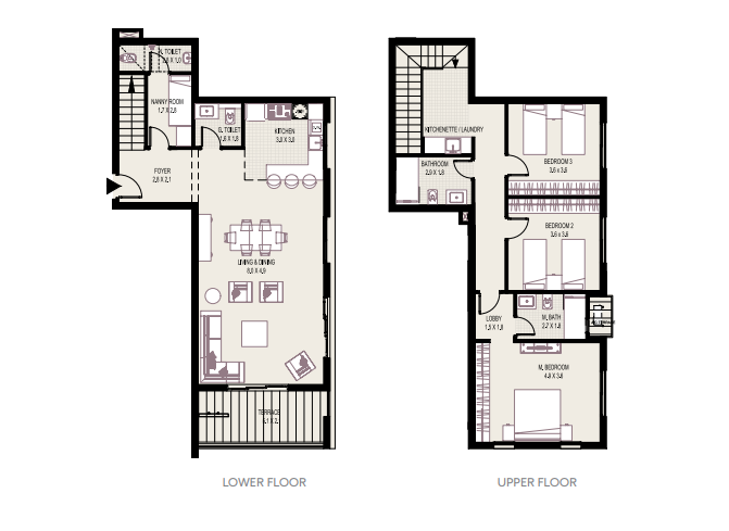 Floor plan for duplex at DISTRICT 5