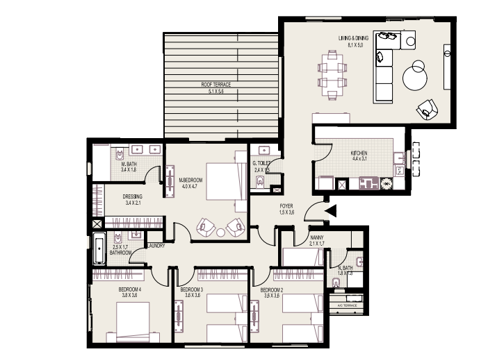 Floor plan for apartment at DISTRICT 5