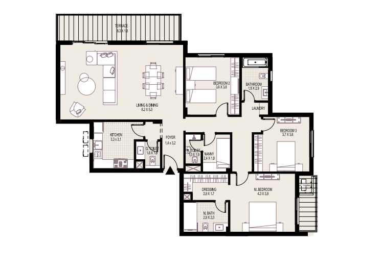 Floor plan for apartment at DISTRICT 5
