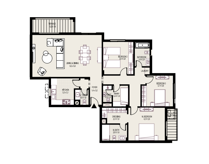 Floor plan for apartment at DISTRICT 5