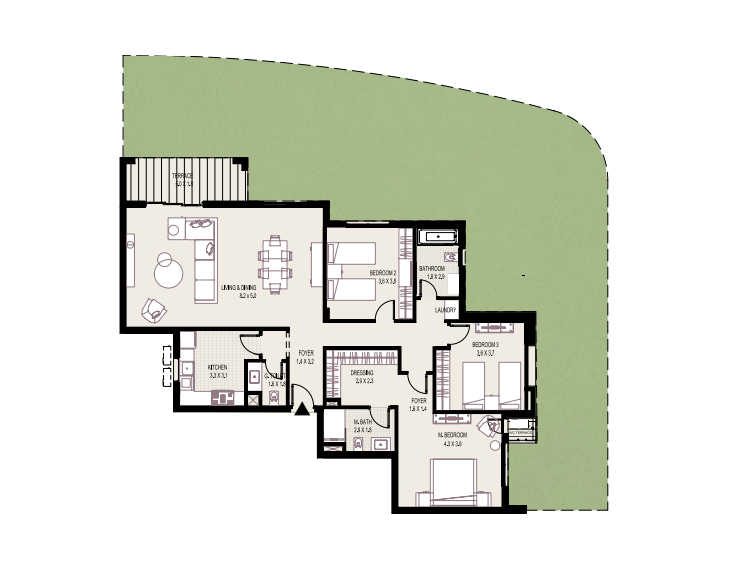 Floor plan for apartment at DISTRICT 5