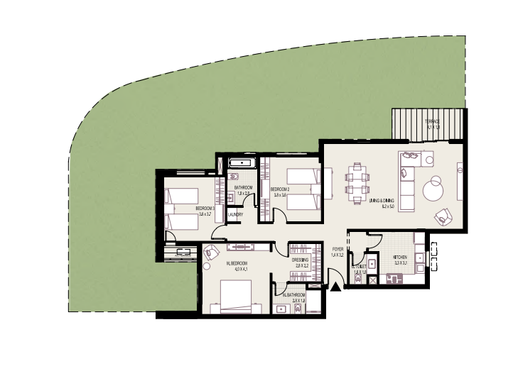 Floor plan for apartment at DISTRICT 5