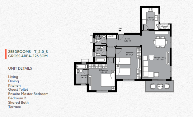 Floor plan for apartment at DISTRICT 5