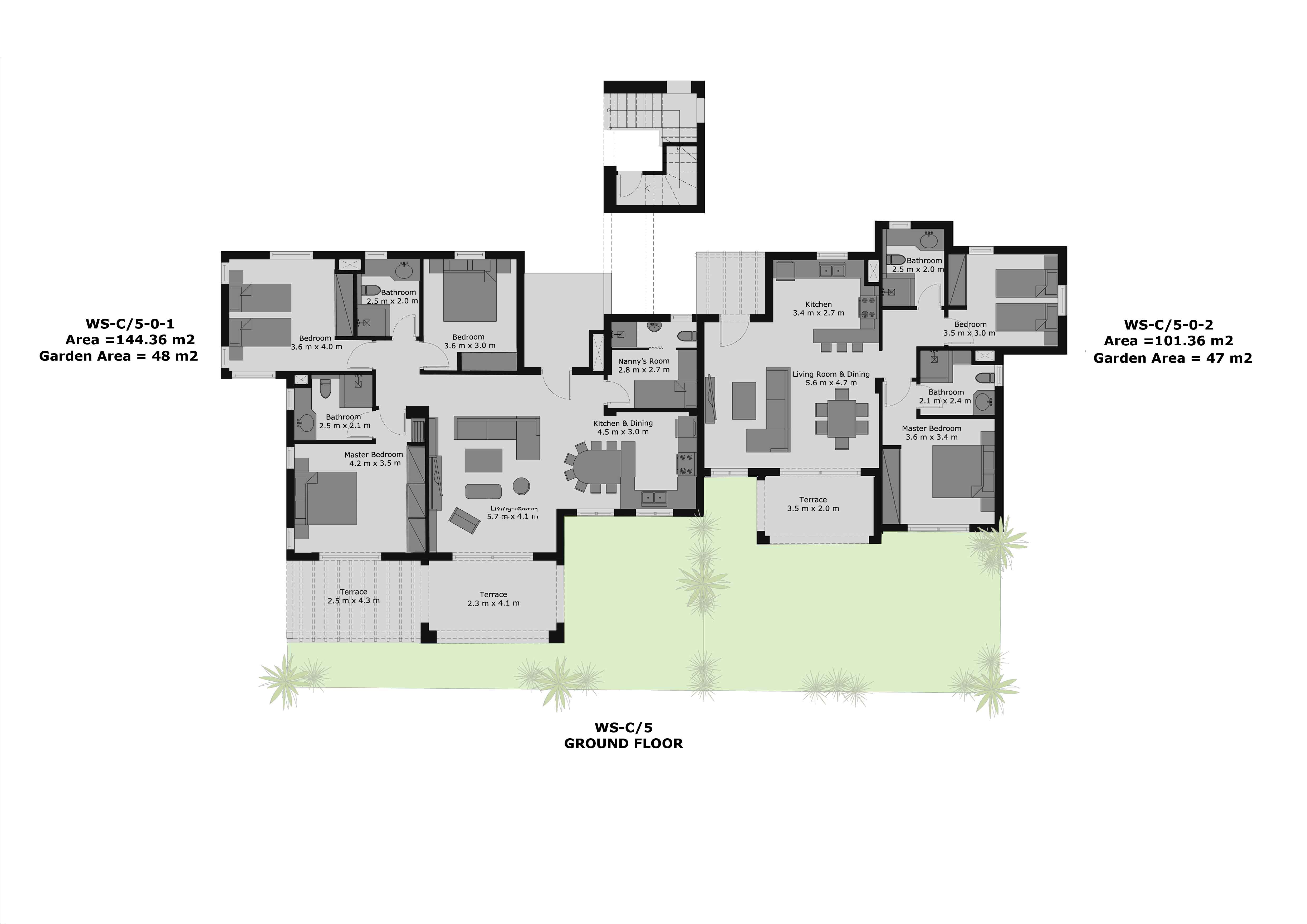 Floor plan for apartment at Waterside Condos