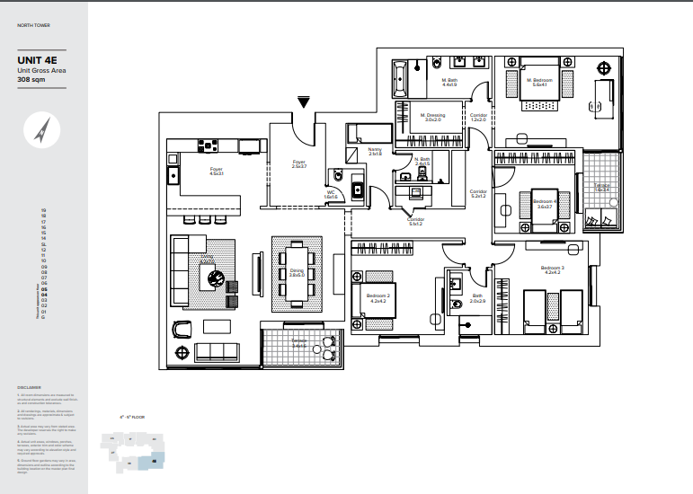 Floor plan for apartment at AEON Towers