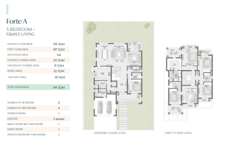 Floor plan for villa at Belle Vie