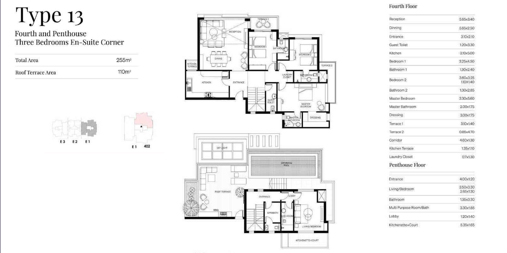 Floor plan for apartment at Trio
