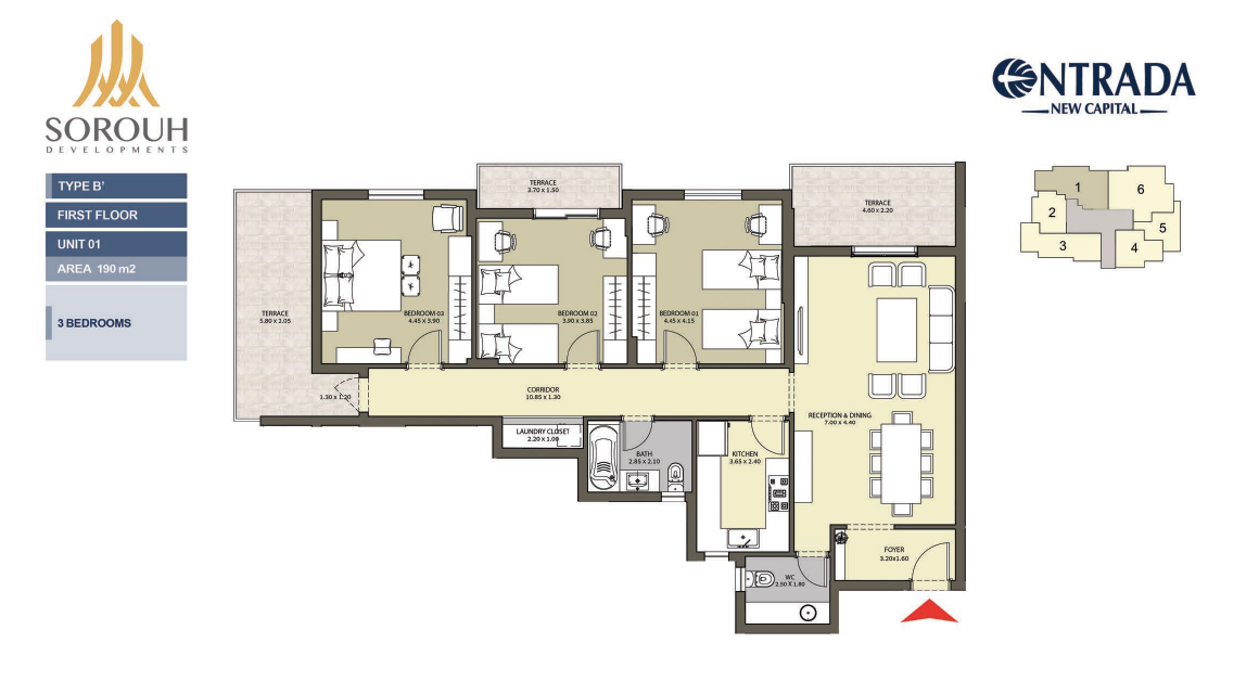Floor plan for apartment at Entrada