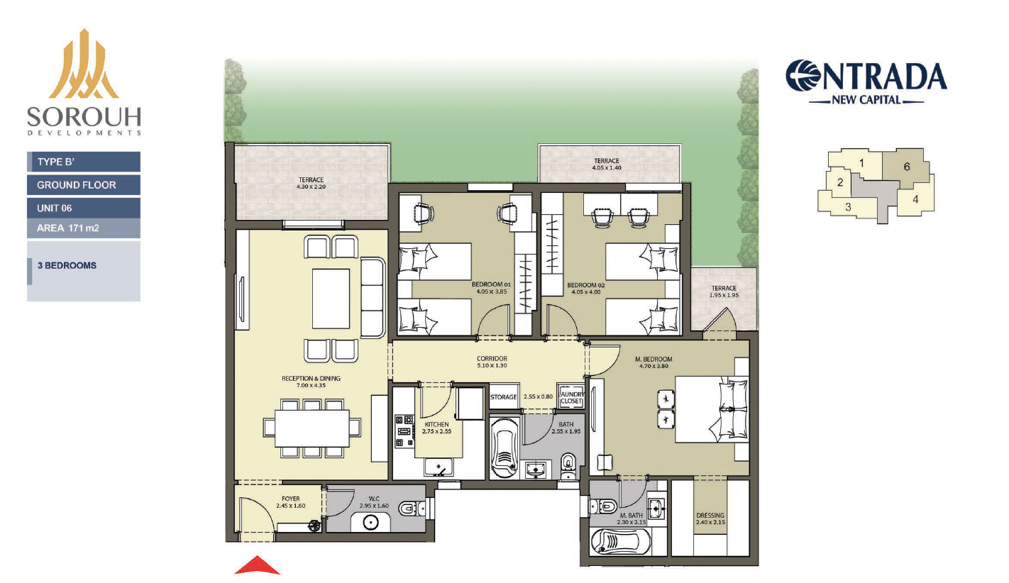 Floor plan for apartment at Entrada