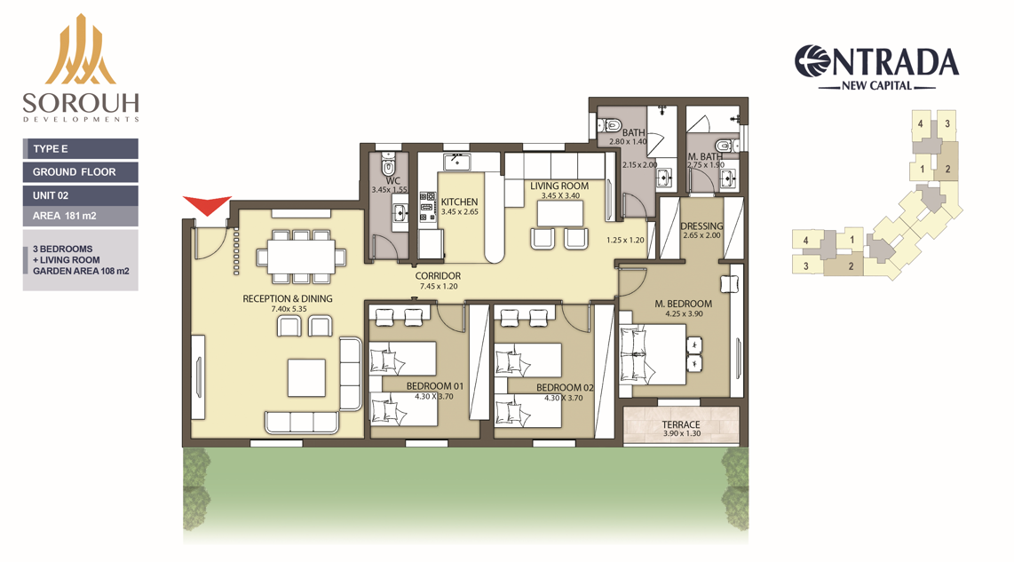 Floor plan for apartment at Entrada