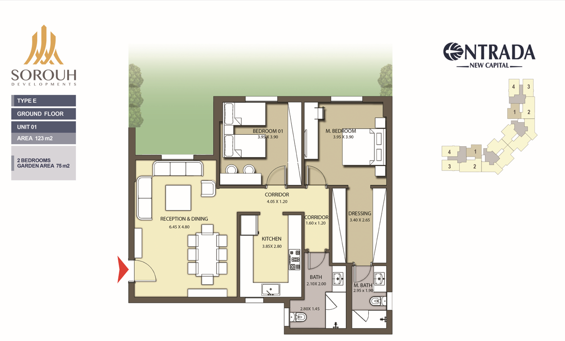 Floor plan for apartment at Entrada