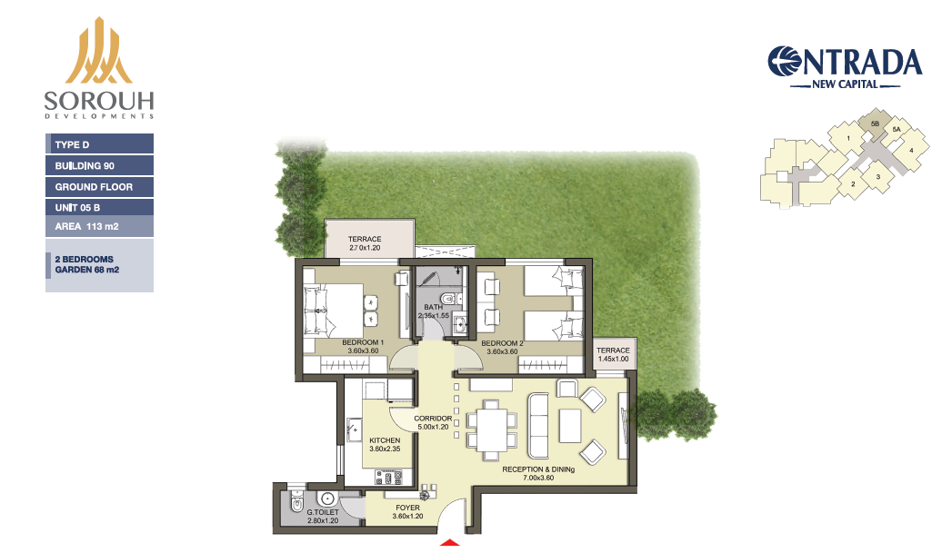 Floor plan for apartment at Entrada