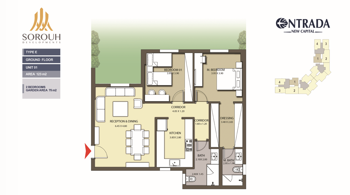 Floor plan for apartment at Entrada