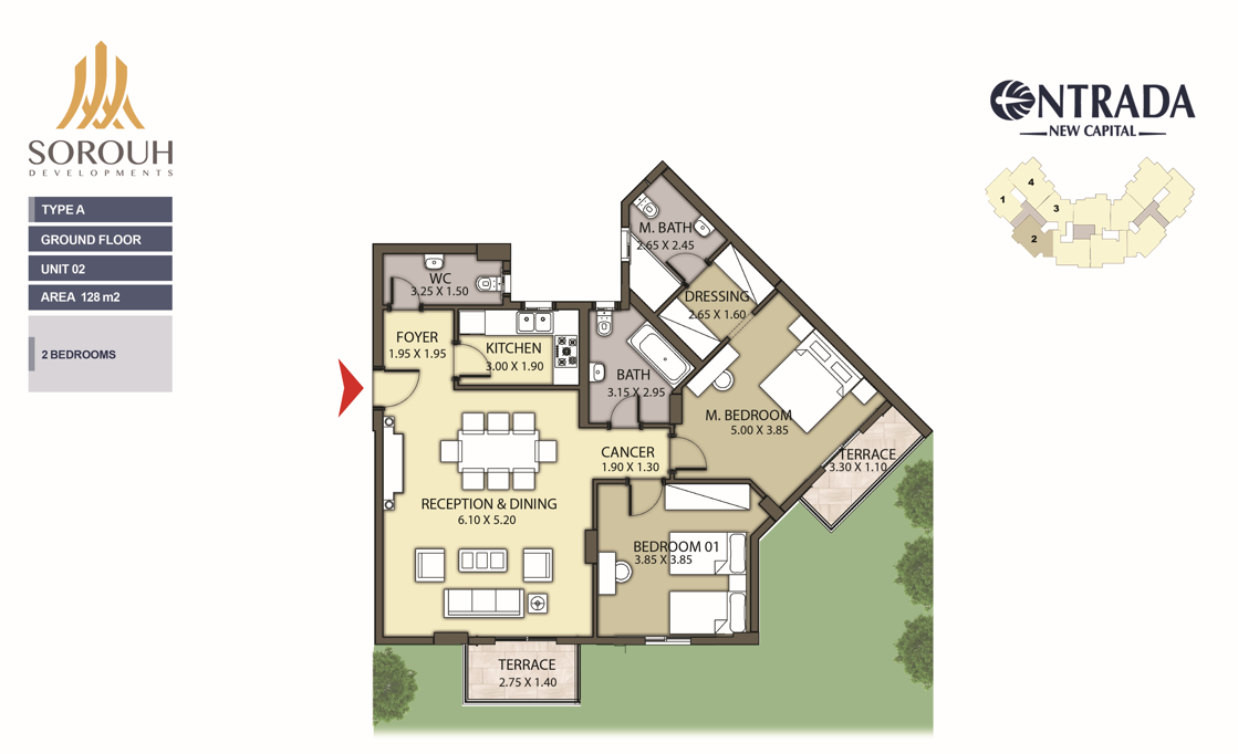 Floor plan for apartment at Entrada