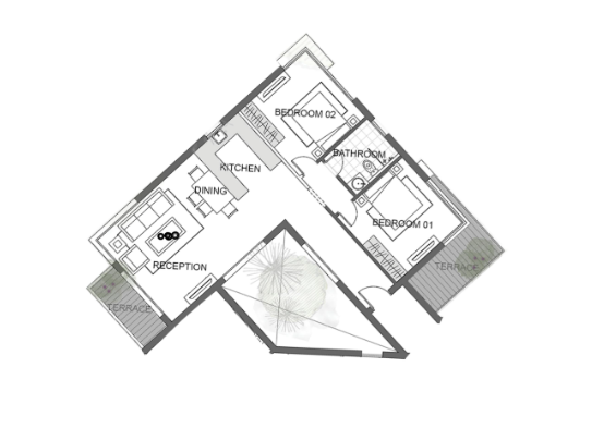 Floor plan for chalet at Jefaira