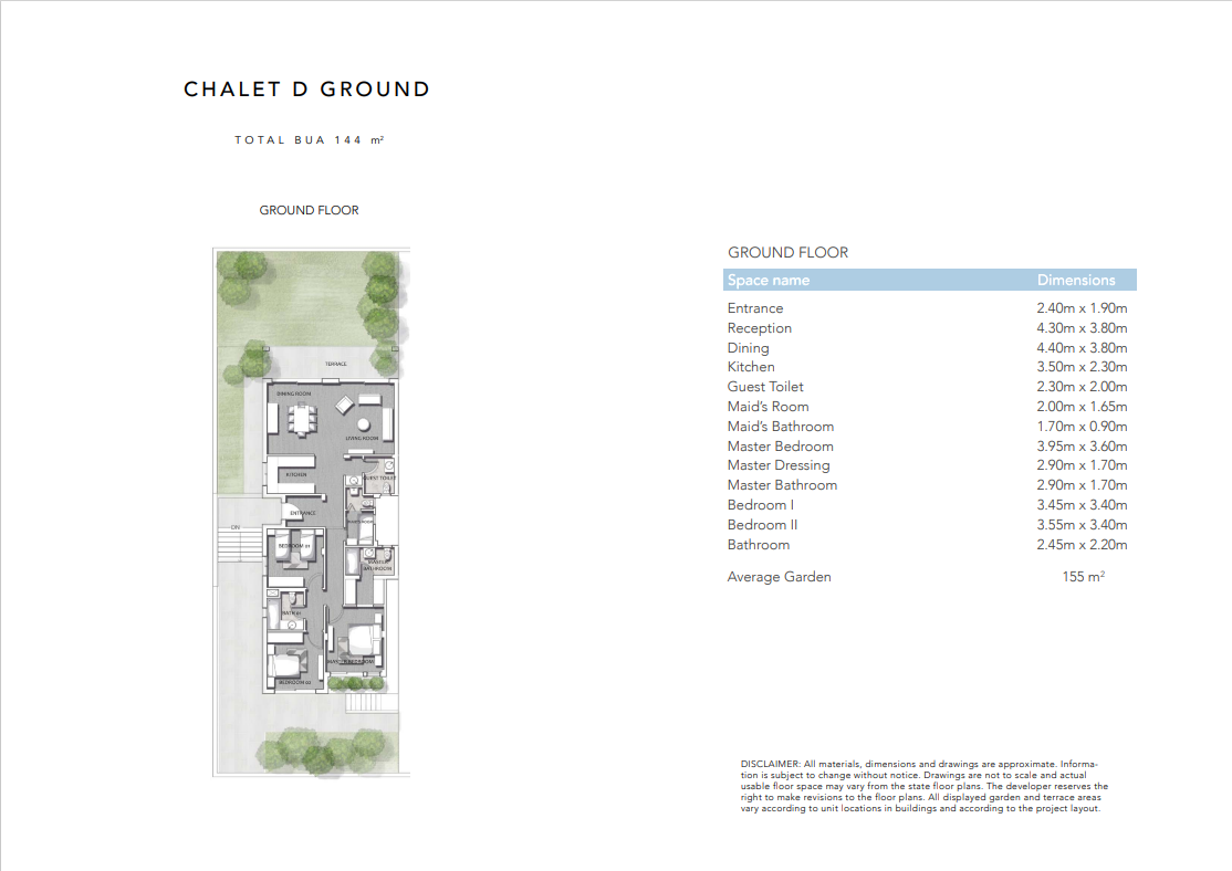Floor plan for chalet at Jefaira