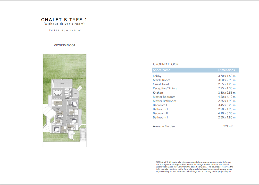 Floor plan for chalet at Jefaira