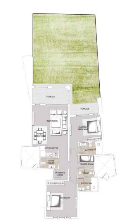 Floor plan for chalet at Jefaira