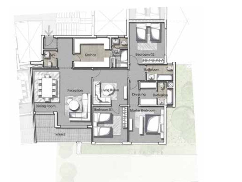 Floor plan for chalet at Joulz
