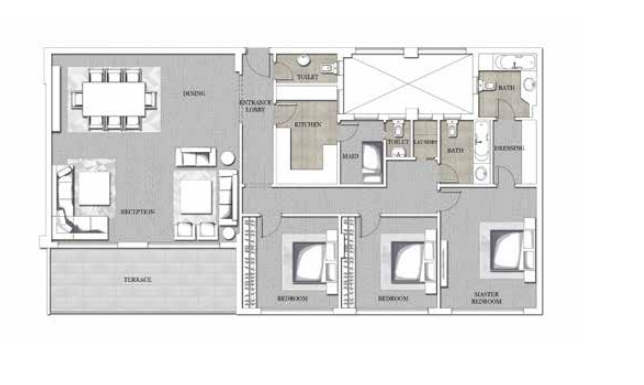 Floor plan for chalet at Joulz
